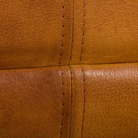 22187Mogens Hansen mid century cognac aniline buffalo lather sofa, Denmark 1970s(10) Mogens Hansen mid century cognac aniline buffalo lather sofa Denmark s