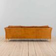 Mogens Hansen mid century cognac aniline buffalo lather sofa Denmark s