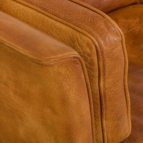 22187Mogens Hansen mid century cognac aniline buffalo lather sofa, Denmark 1970s(2) Mogens Hansen mid century cognac aniline buffalo lather sofa Denmark s