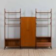italian freestanding teak wall unit with a wardrobe by AV Arredamenti Contemporanei