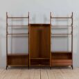 italian freestanding teak wall unit with a wardrobe by AV Arredamenti Contemporanei