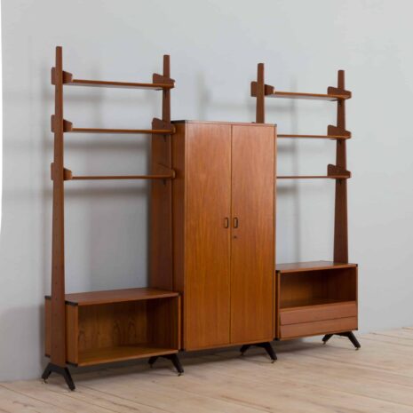 22114 unité murale italienne autoportante en teck avec une armoire par AV Arredamenti Contemporanei-6 italian freestanding teak wall unit with a wardrobe by AV Arredamenti Contemporanei