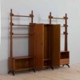 italian freestanding teak wall unit with a wardrobe by AV Arredamenti Contemporanei