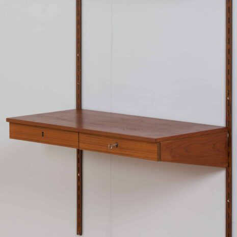 22159 Kai Kristiansen home office teak wall unit with a desk and 4 modular shelves, FM Mobler, Denmark 1960s-10 Kai Kristiansen home office teak wall unit with a desk and modular shelves FM Mobler Denmark s