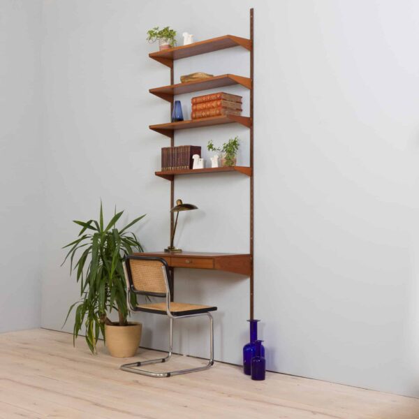Kai Kristiansen home office teak wall unit with a desk and  modular shelves FM Mobler Denmark s