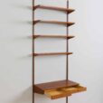 Kai Kristiansen home office teak wall unit with a desk and  modular shelves FM Mobler Denmark s