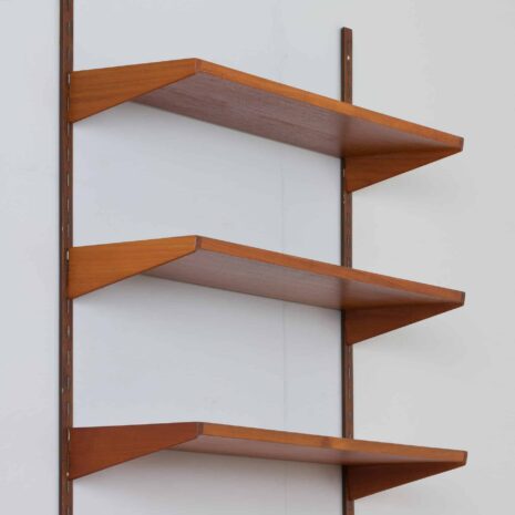 22159 Kai Kristiansen home office teak wall unit with a desk and 4 modular shelves, FM Mobler, Denmark 1960s-9 Kai Kristiansen home office teak wall unit with a desk and modular shelves FM Mobler Denmark s