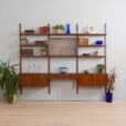 Teak wall unit with cabinets and modular shelving system by Sorensen Cadovius Denmark s