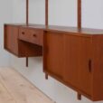 Teak wall unit with cabinets and modular shelving system by Sorensen Cadovius Denmark s