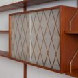 Teak wall unit with cabinets and modular shelving system by Sorensen Cadovius Denmark s