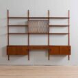 Teak wall unit with cabinets and modular shelving system by Sorensen Cadovius Denmark s