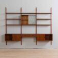 Teak wall unit with cabinets and modular shelving system by Sorensen Cadovius Denmark s