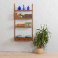Danish teak wall unit with a minimal deskshelf and  shelves in Cadovius Sorensen style