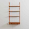 Danish teak wall unit with a minimal deskshelf and  shelves in Cadovius Sorensen style