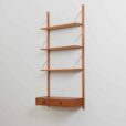 Danish teak wall unit with a minimal deskshelf and  shelves in Cadovius Sorensen style