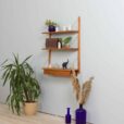 Danish mid century entry wall unit with small console and  shelves