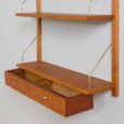 Danish mid century entry wall unit with small console and  shelves