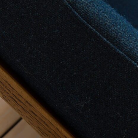22172 Fauteuils danois du milieu du siècle avec laine bleue-11 Danish mid century armchairs with blue wool