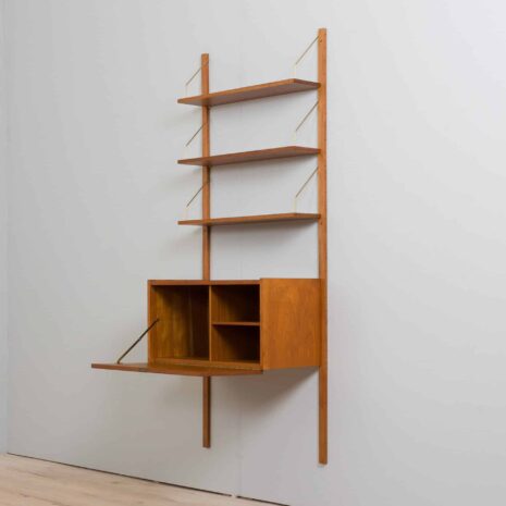 22179 One-bay teak wall unit Cadovius, Sorensen, Denmark, 1960s(4) One bay teak wall unit Cadovius Sorensen Denmark s