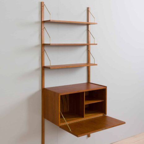 22179 One-bay teak wall unit Cadovius, Sorensen, Denmark, 1960s(7) One bay teak wall unit Cadovius Sorensen Denmark s