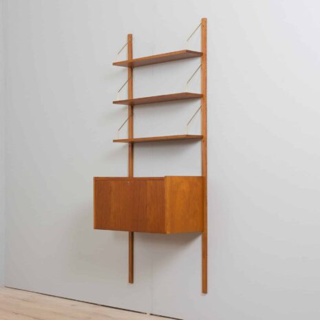 22179 One-bay teak wall unit Cadovius, Sorensen, Denmark, 1960s(8) One bay teak wall unit Cadovius Sorensen Denmark s