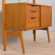 Scandinavian mid century Rival one bay teak wall unit with glass cabinet by Kjael Riis for Brodrene Jatog Mobelfabrikk