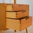 Scandinavian mid century Rival one bay teak wall unit with glass cabinet by Kjael Riis for Brodrene Jatog Mobelfabrikk