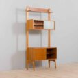 Scandinavian mid century Rival one bay teak wall unit with glass cabinet by Kjael Riis for Brodrene Jatog Mobelfabrikk