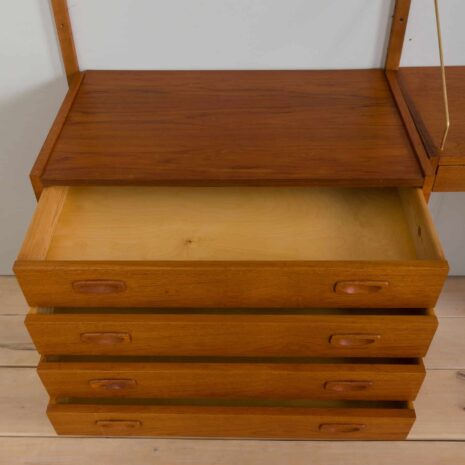 22191 Danish Mid Century home office teak wall unit with a desk Cadovius style, Preben Sorensen, 1960s-15 Danish Mid Century home office teak wall unit with a desk Cadovius style Preben Sorensen s