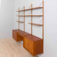 Danish Mid Century home office teak wall unit with a desk Cadovius style Preben Sorensen s