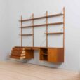 Danish Mid Century home office teak wall unit with a desk Cadovius style Preben Sorensen s