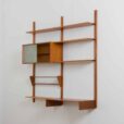 Wall unit in teak with a cabinet and a desk Sven Andersen Mobelfabrikk Norway s