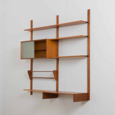 22192 Wall unit in teak with a cabinet and a desk, Sven Andersen Møbelfabrikk, Norway, 1960s-10 Wall unit in teak with a cabinet and a desk Sven Andersen Mobelfabrikk Norway s