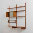 Wall unit in teak with a cabinet and a desk Sven Andersen Mobelfabrikk Norway s
