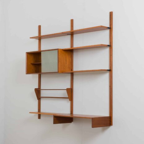 22192 Wall unit in teak with a cabinet and a desk, Sven Andersen Møbelfabrikk, Norway, 1960s-11 Wall unit in teak with a cabinet and a desk Sven Andersen Mobelfabrikk Norway s