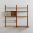 Wall unit in teak with a cabinet and a desk Sven Andersen Mobelfabrikk Norway s
