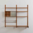 Wall unit in teak with a cabinet and a desk Sven Andersen Mobelfabrikk Norway s