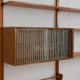 Wall unit in teak with a cabinet and a desk Sven Andersen Mobelfabrikk Norway s
