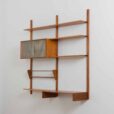Wall unit in teak with a cabinet and a desk Sven Andersen Mobelfabrikk Norway s