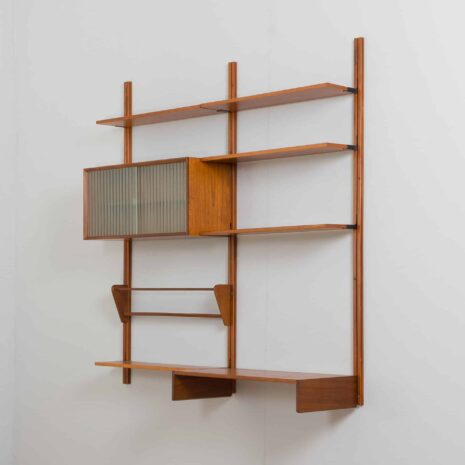 22192 Wall unit in teak with a cabinet and a desk, Sven Andersen Møbelfabrikk, Norway, 1960s-7 Wall unit in teak with a cabinet and a desk Sven Andersen Mobelfabrikk Norway s