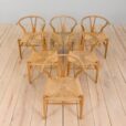 Set of  Hans Wegner oak Wishbone chairs