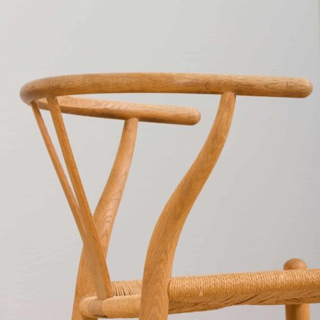 22201 Set of 6 Hans Wegner oak Wishbone chairs-18 Set of Hans Wegner oak Wishbone chairs