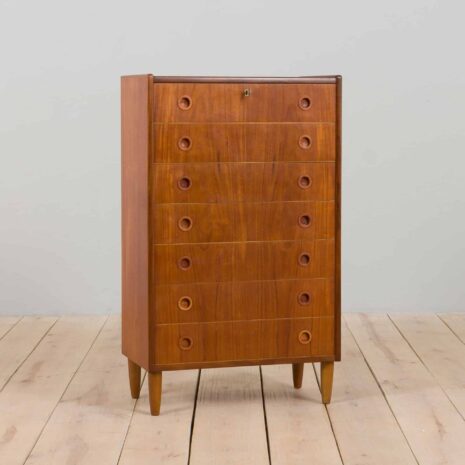 22207 Teak dresser Danish chest of 7 drawers-1 Teak dresser Danish chest of drawers