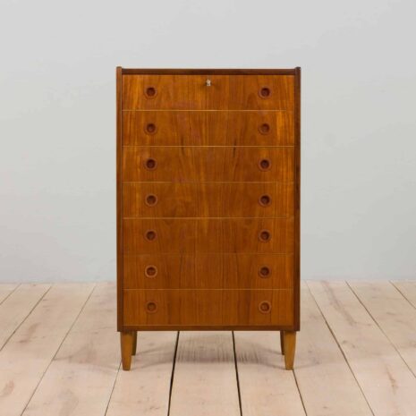 22207 Teak dresser Danish chest of 7 drawers-4 Teak dresser Danish chest of drawers