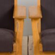 Pair of oak GE Hans Wegner easy lounge chairs in original upholstery Denmark s