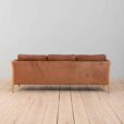 Three seater Mid Century Aniline Leather Sofa with oak frame Mogens Hansen Denmark s