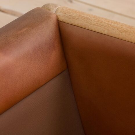 22216 Two seater Mid-Century Aniline Leather Sofa with oak frame Mogens Hansen, Denmark, 1970s-20 Two seater Mid Century Aniline Leather Sofa with oak frame Mogens Hansen Denmark s