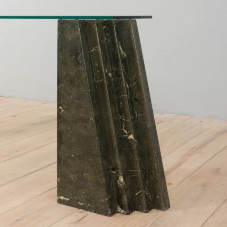 22219 Stolik konsolowy z marmuru i szkła w stylu Carlo Scarpa, Cattelan, Włochy, lata 70. XX wieku-12 Marble and glass console table in the style of Carlo Scarpa Cattelan Italy s