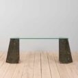 Marble and glass console table in the style of Carlo Scarpa Cattelan Italy s