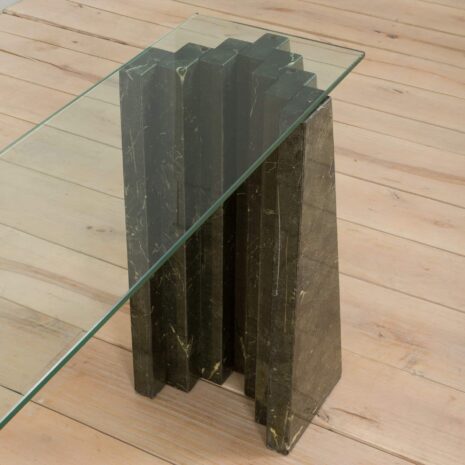 22219 Marmurowy i szklany stolik konsolowy w stylu Carlo Scarpa, Cattelan, Włochy, lata 70. XX wieku-7 Marble and glass console table in the style of Carlo Scarpa Cattelan Italy s